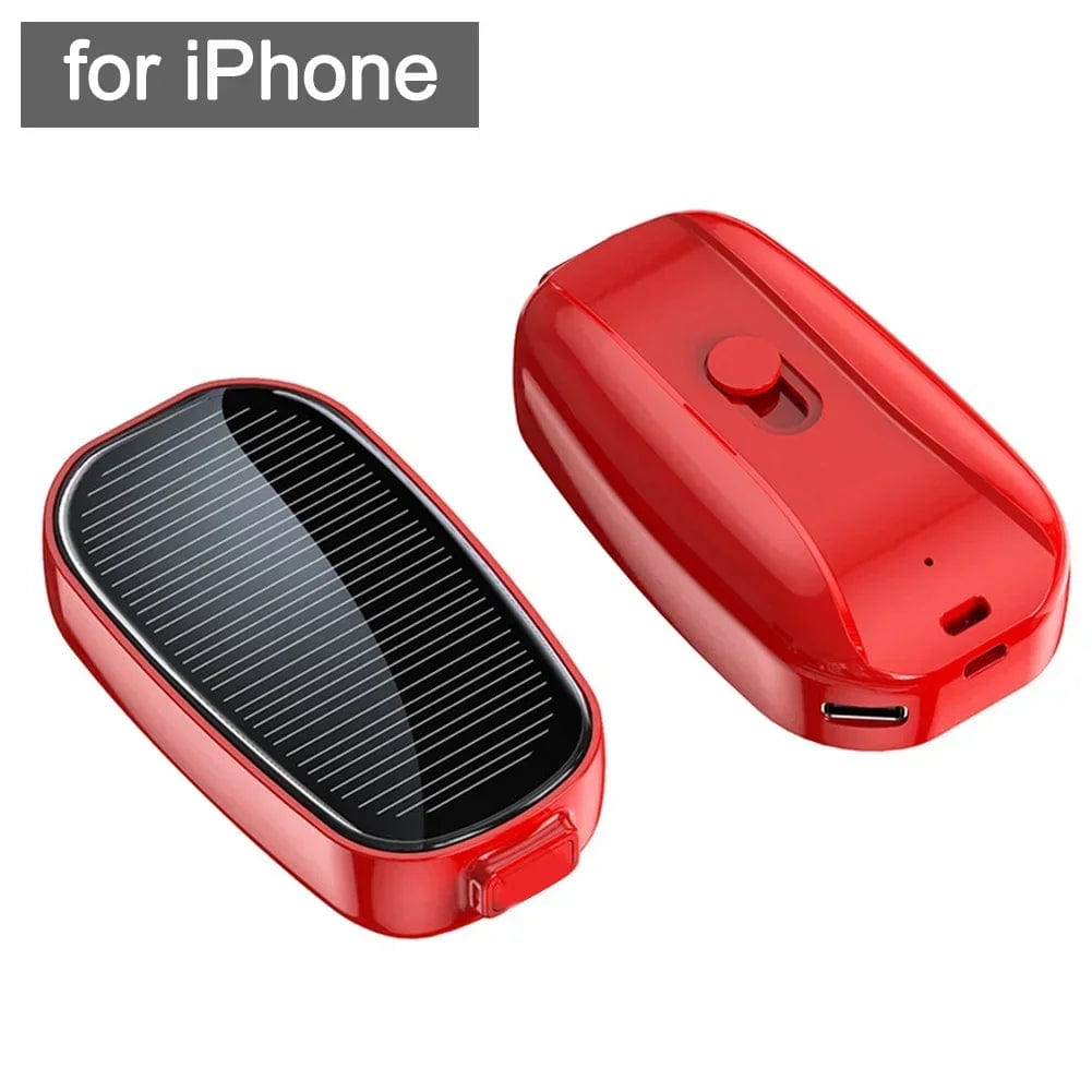 SolarCharge Mini: 1200mAh Solar - Powered Keychain Phone Charger, Portable Type - C Wireless Power Bank for iPhone, Samsung - Homebound Essentials