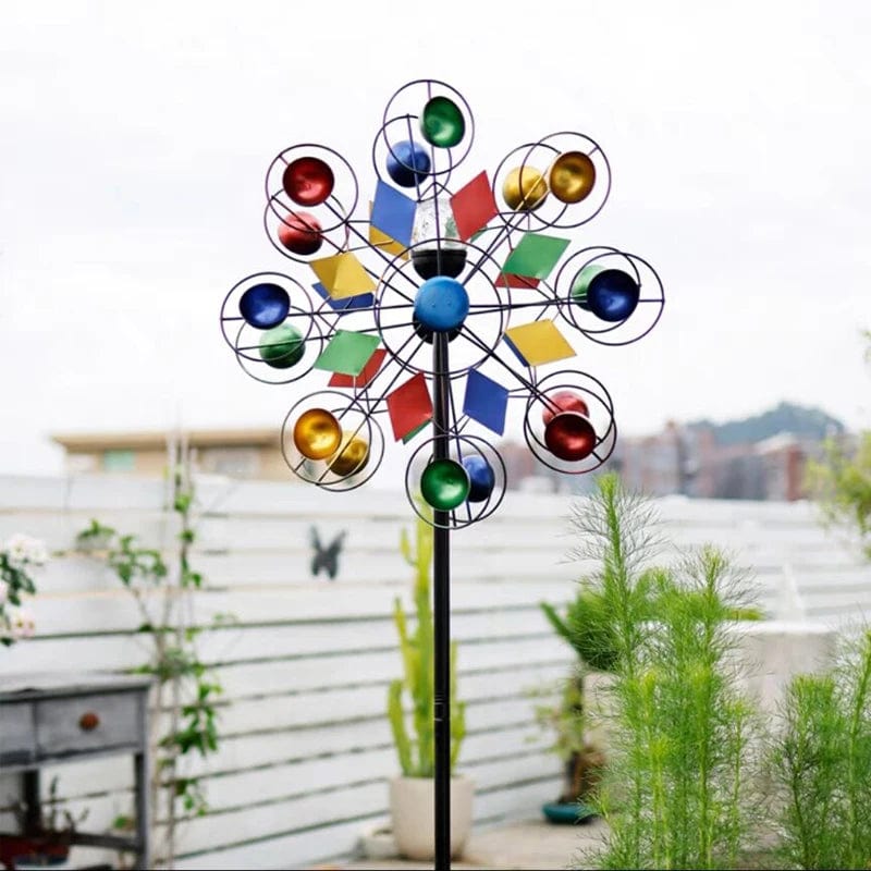 SolarSpin: Outdoor Windmill Decor with Solar Lights - Homebound Essentials