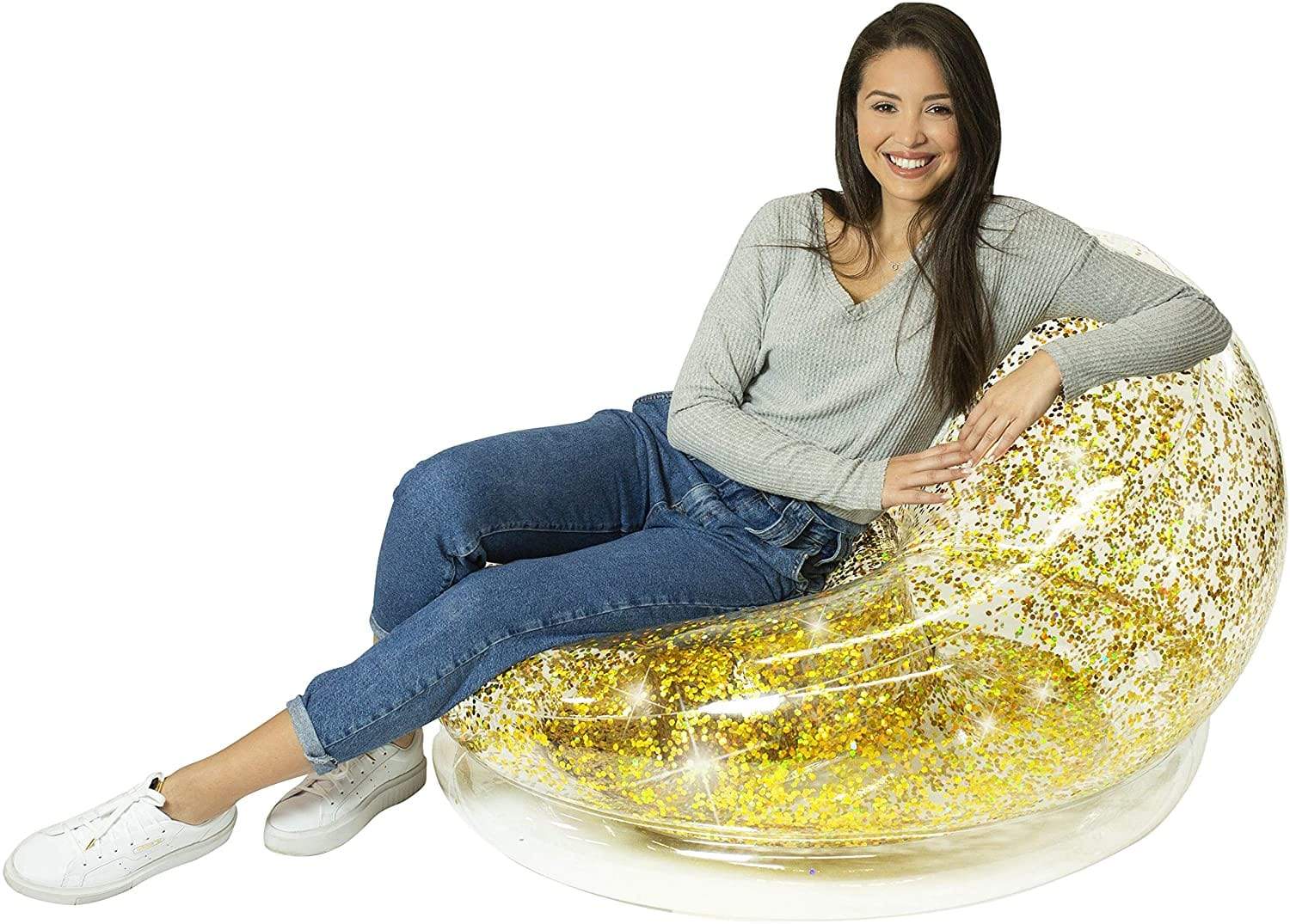 Sparkling Chair - Indoor/Outdoor Confetti Glitter Inflatable Lounger - Homebound Essentials