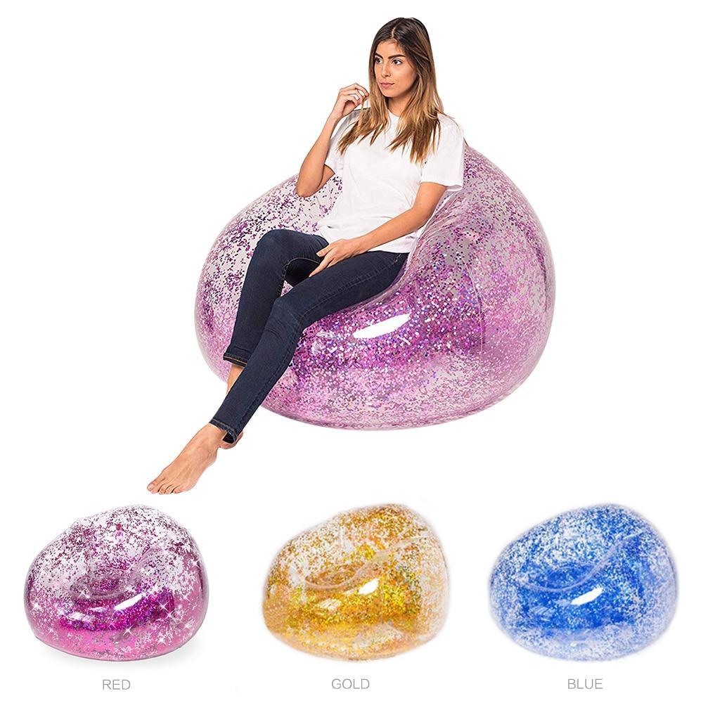 Sparkling Chair - Indoor/Outdoor Confetti Glitter Inflatable Lounger - Homebound Essentials