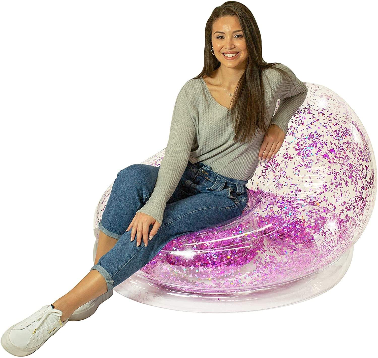 Sparkling Chair - Indoor/Outdoor Confetti Glitter Inflatable Lounger - Homebound Essentials