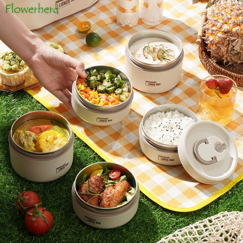 Stainless Steel Thermal Insulated Lunch Box Containers - Homebound Essentials