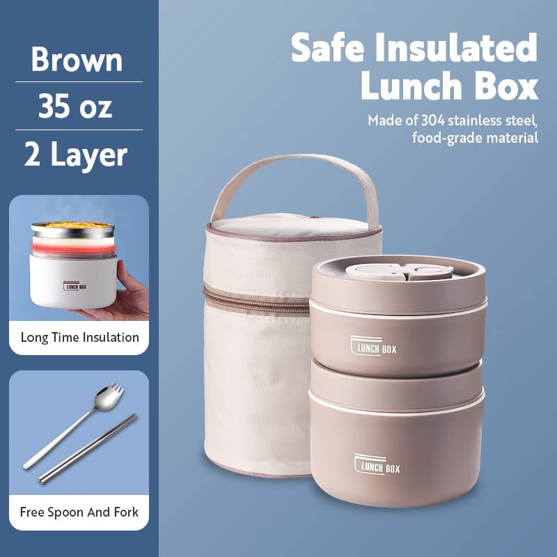 Stainless Steel Thermal Insulated Lunch Box Containers - Homebound Essentials