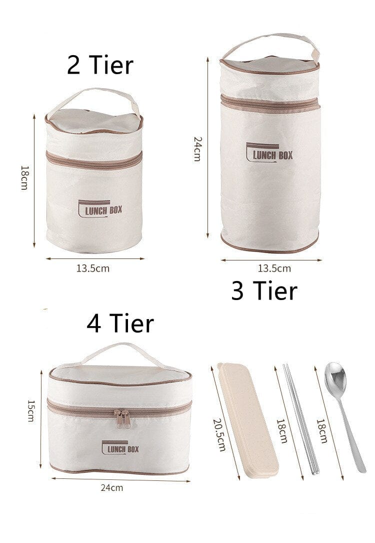 Stainless Steel Thermal Insulated Lunch Box Containers - Homebound Essentials