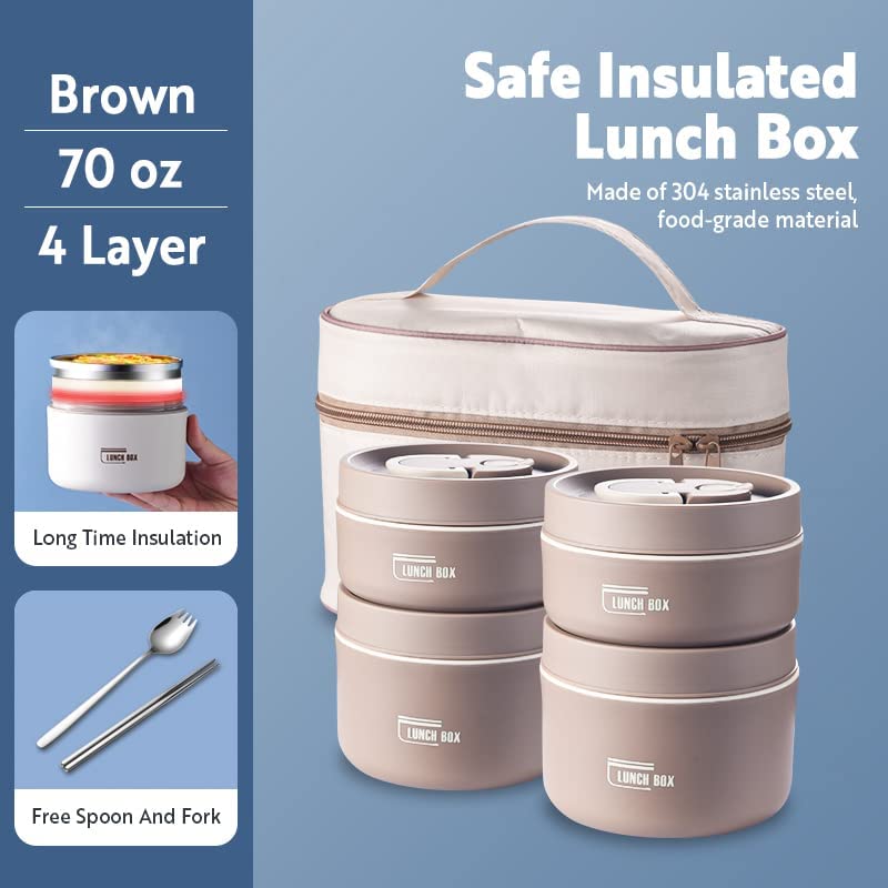 Stainless Steel Thermal Insulated Lunch Box Containers - Homebound Essentials