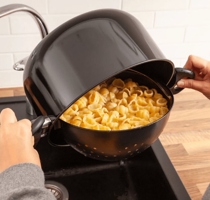 StrainPot - Non - Stick Cooking Pot with Built - In Strainer - Homebound Essentials