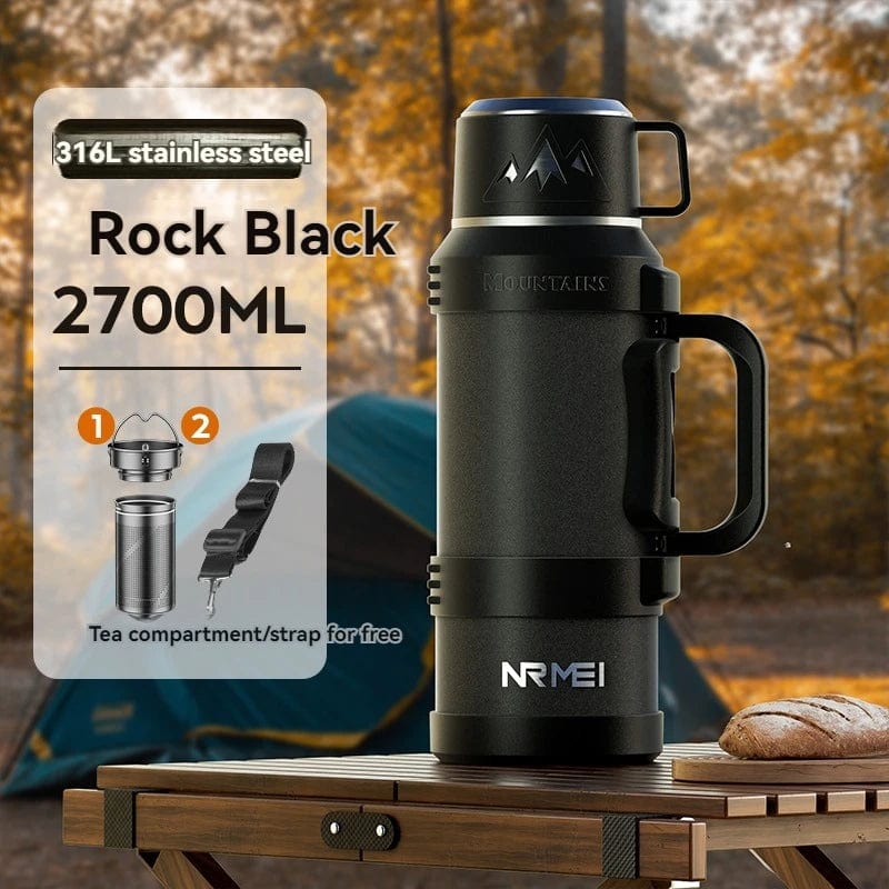 ThermoMax: 4L/5L/6L Large Vacuum Flask, Stainless Steel Outdoor Portable Tea Thermos, Hot Water Kettle - Homebound Essentials