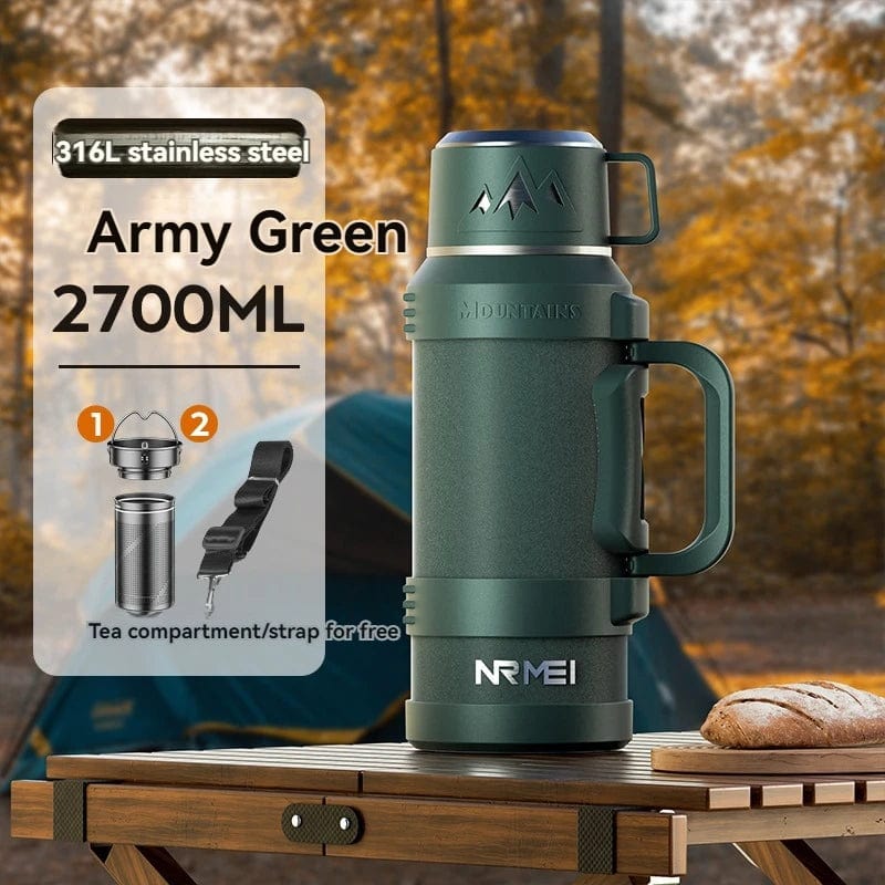 ThermoMax: 4L/5L/6L Large Vacuum Flask, Stainless Steel Outdoor Portable Tea Thermos, Hot Water Kettle - Homebound Essentials