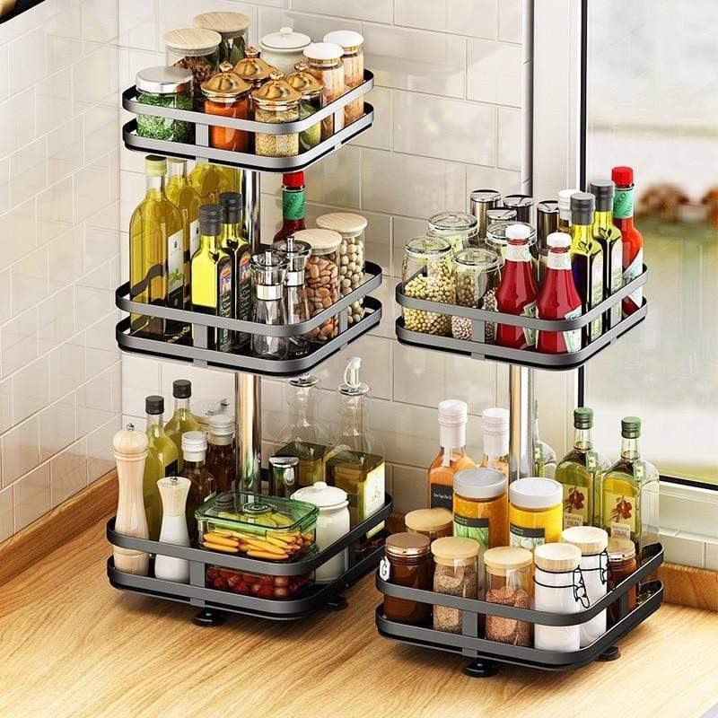 Turntable Rack - 360 Degree Rotatable Spice Rack - Homebound Essentials