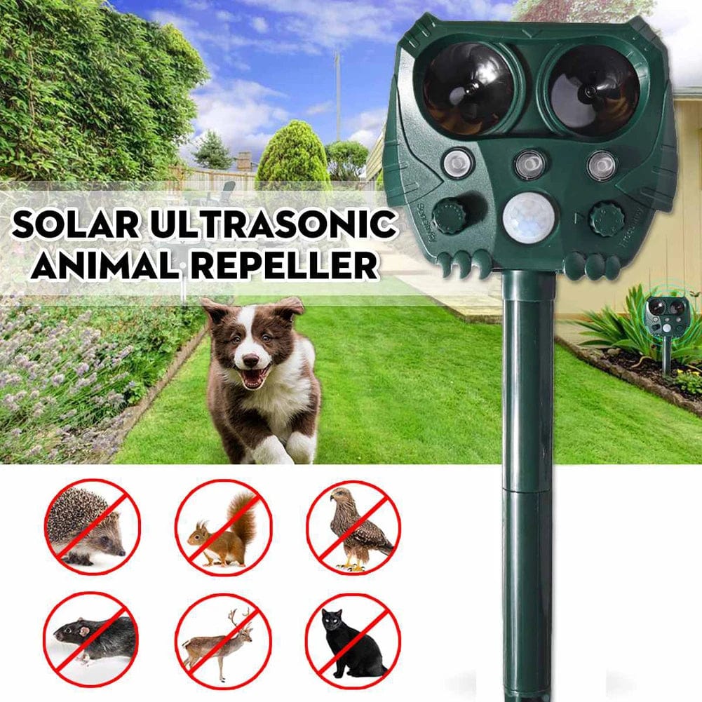 Ultrasonic Animal Solar Powered Pest Motion Activated Repeller - Homebound Essentials