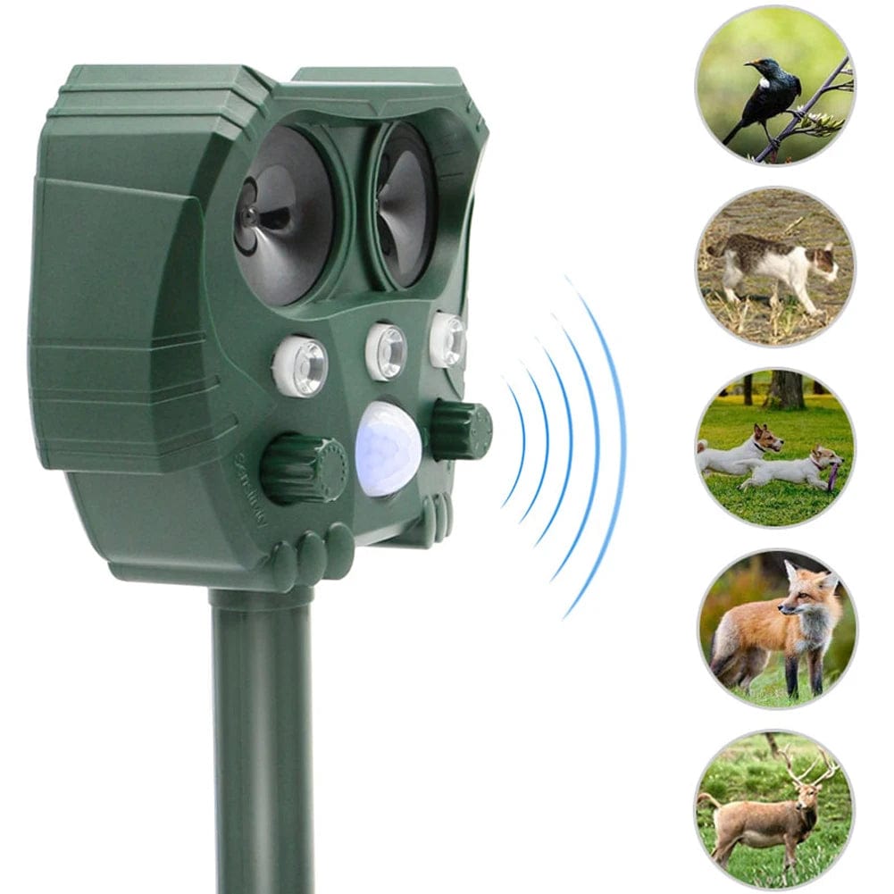 Ultrasonic Animal Solar Powered Pest Motion Activated Repeller - Homebound Essentials