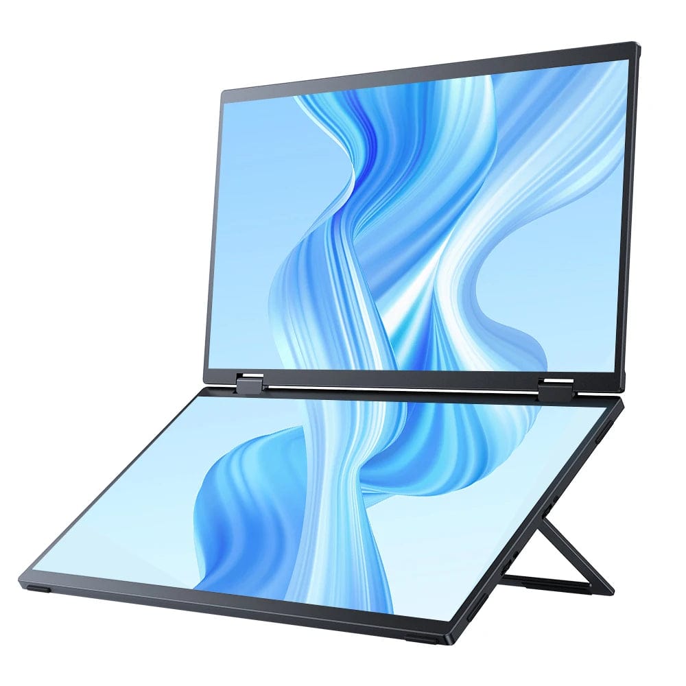 UPERFECT UStation: 15.6" Dual Portable Folding Monitor with Built - in Stand, VESA Mount, and OSD Menu for Laptop and PC - Homebound Essentials