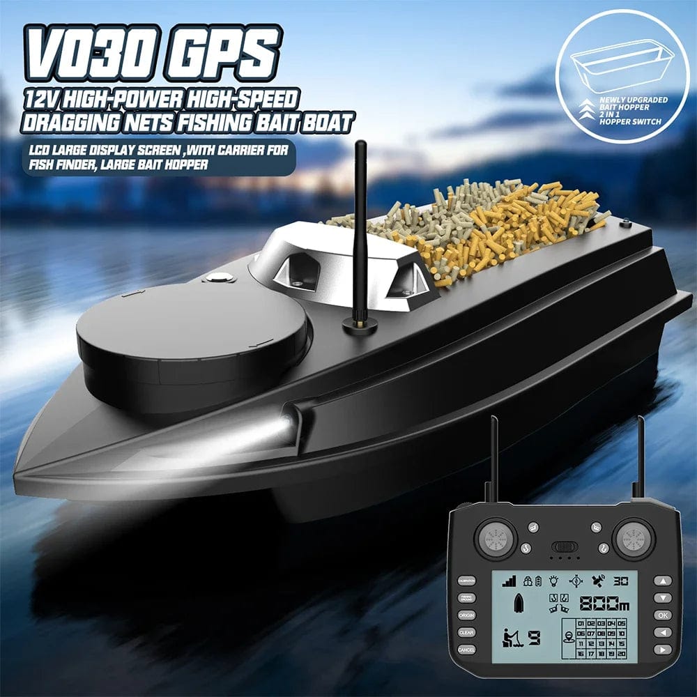 V030 12V High - Power Intelligent High - Speed Remote Control Bait Trawler with 160 Positioning Points, 3KG Load Capacity, and Automatic Return - Homebound Essentials