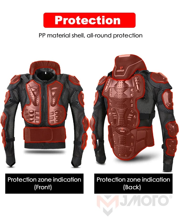 Vemar Full Body Armor Motorcycle Jacket: Chest and Back Protector, Moto Body Armor Guard for Motocross, Racing, and Cycling - Homebound Essentials