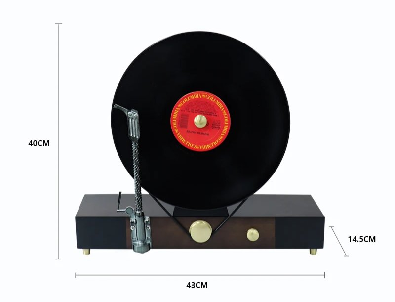 Vertical Record Player - Retro Vinyl Turntable & Wooden Gramophone - Homebound Essentials