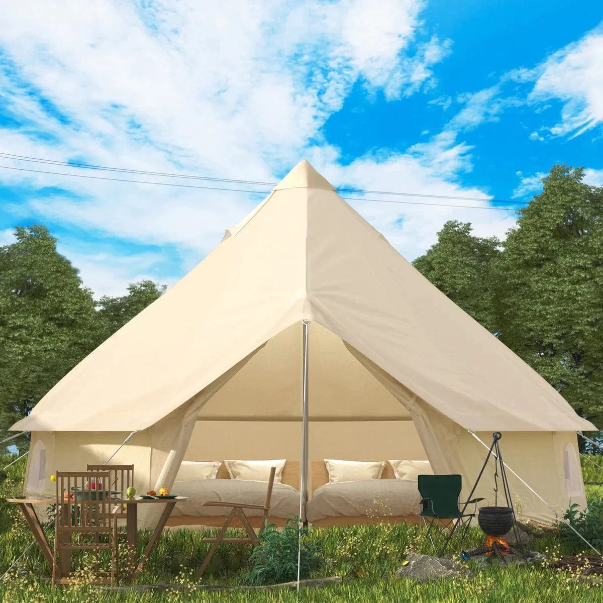 VEVOR Ultimate 4 - Season Canvas Bell Pop Up Tent - Homebound Essentials