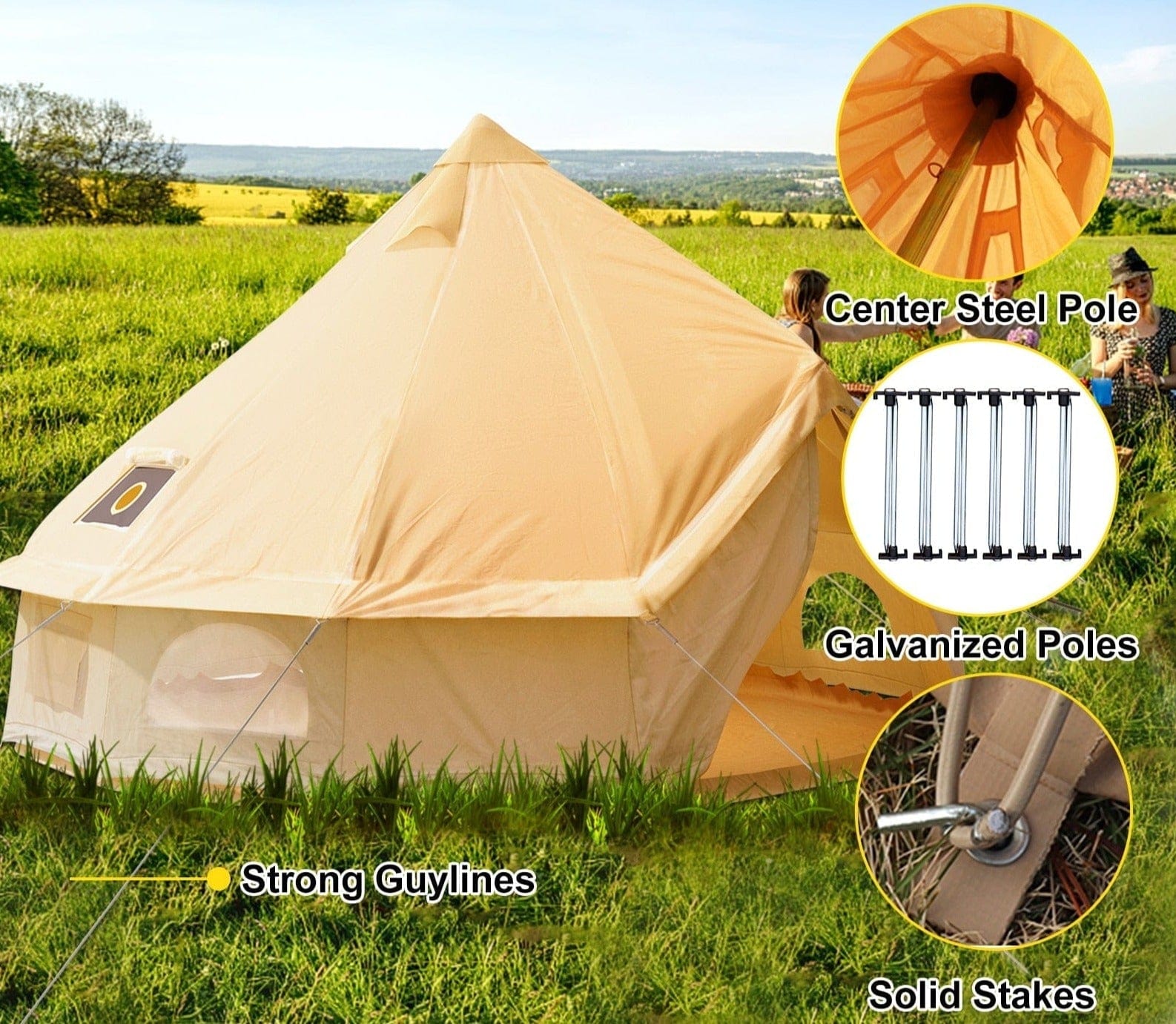 VEVOR Ultimate 4 - Season Canvas Bell Pop Up Tent - Homebound Essentials