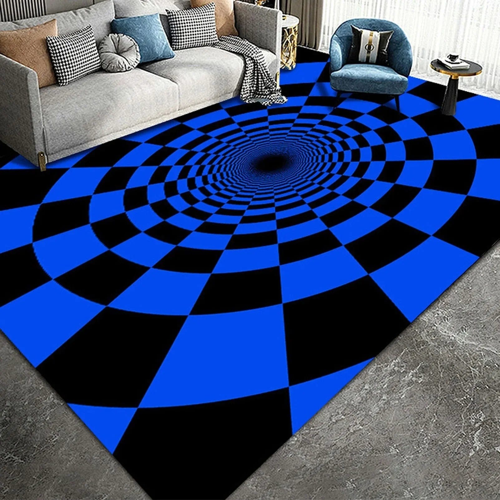 VortexVista: 3D Geometric Optical Illusion Rug - Homebound Essentials