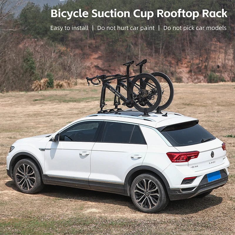 WEST BIKING Bicycle Car Rack: Hand Suction Cup Roof - Top Bike Carrier, Aluminum Alloy Quick Release MTB and Road Cycling Rack - Homebound Essentials