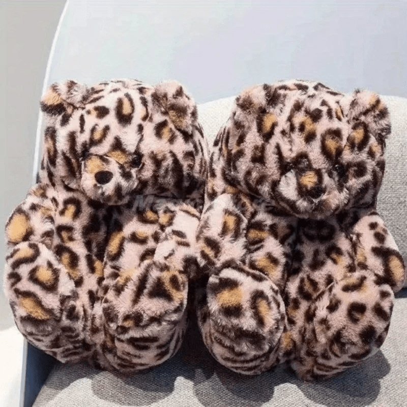 Women Teddy Bear Plush House Night Slippers - Homebound Essentials