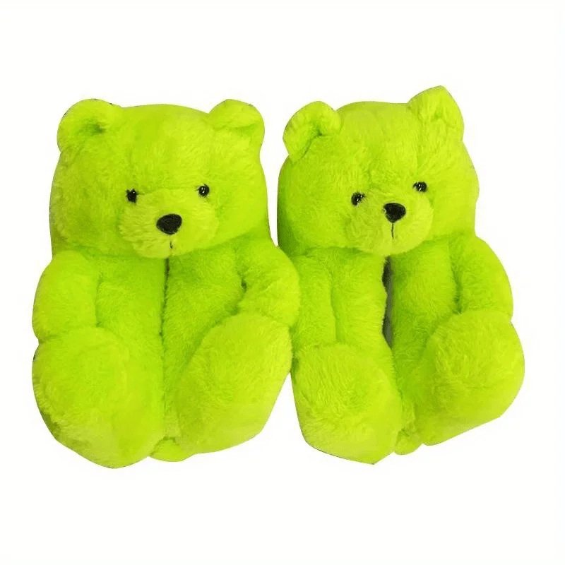 Women Teddy Bear Plush House Night Slippers - Homebound Essentials