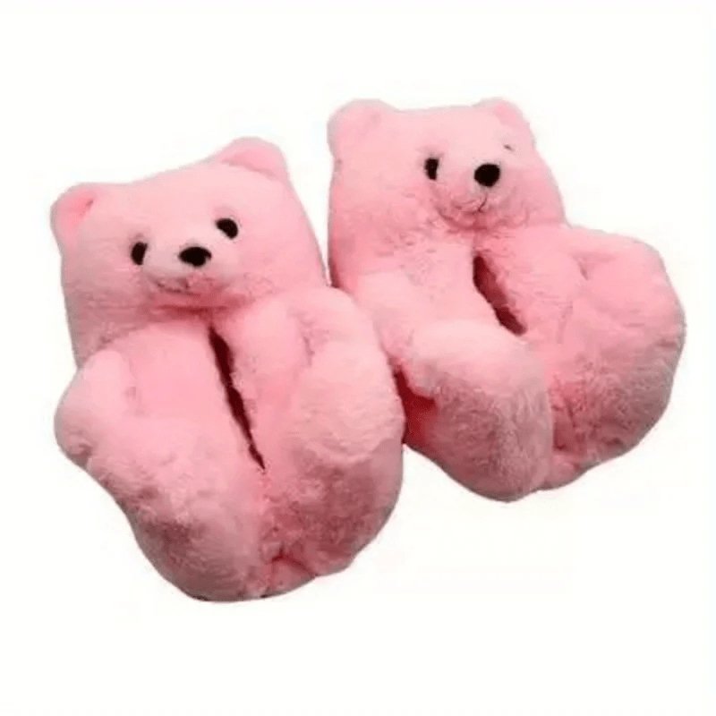 Women Teddy Bear Plush House Night Slippers - Homebound Essentials