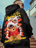 Y2K Lion Dance Fleece Hoodie: Autumn Men's Y2K Hooded Sweatshirt | Lion Dance Bear Graphic | Hip Hop Warm Fleece Hoodie - Homebound Essentials