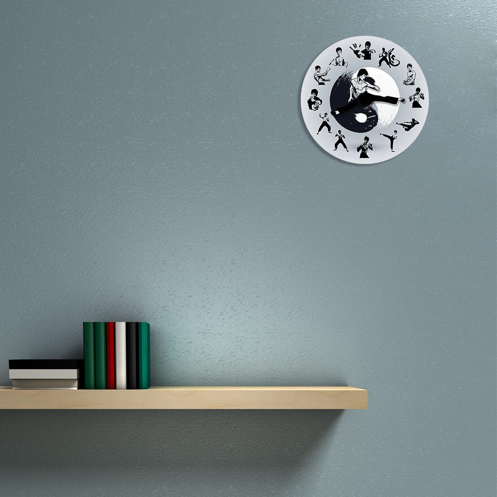 Yin Yang Bruce Lee Kung Fu Wall Clock - Homebound Essentials