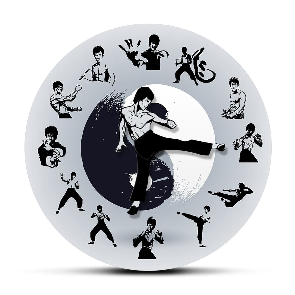 Yin Yang Bruce Lee Kung Fu Wall Clock - Homebound Essentials