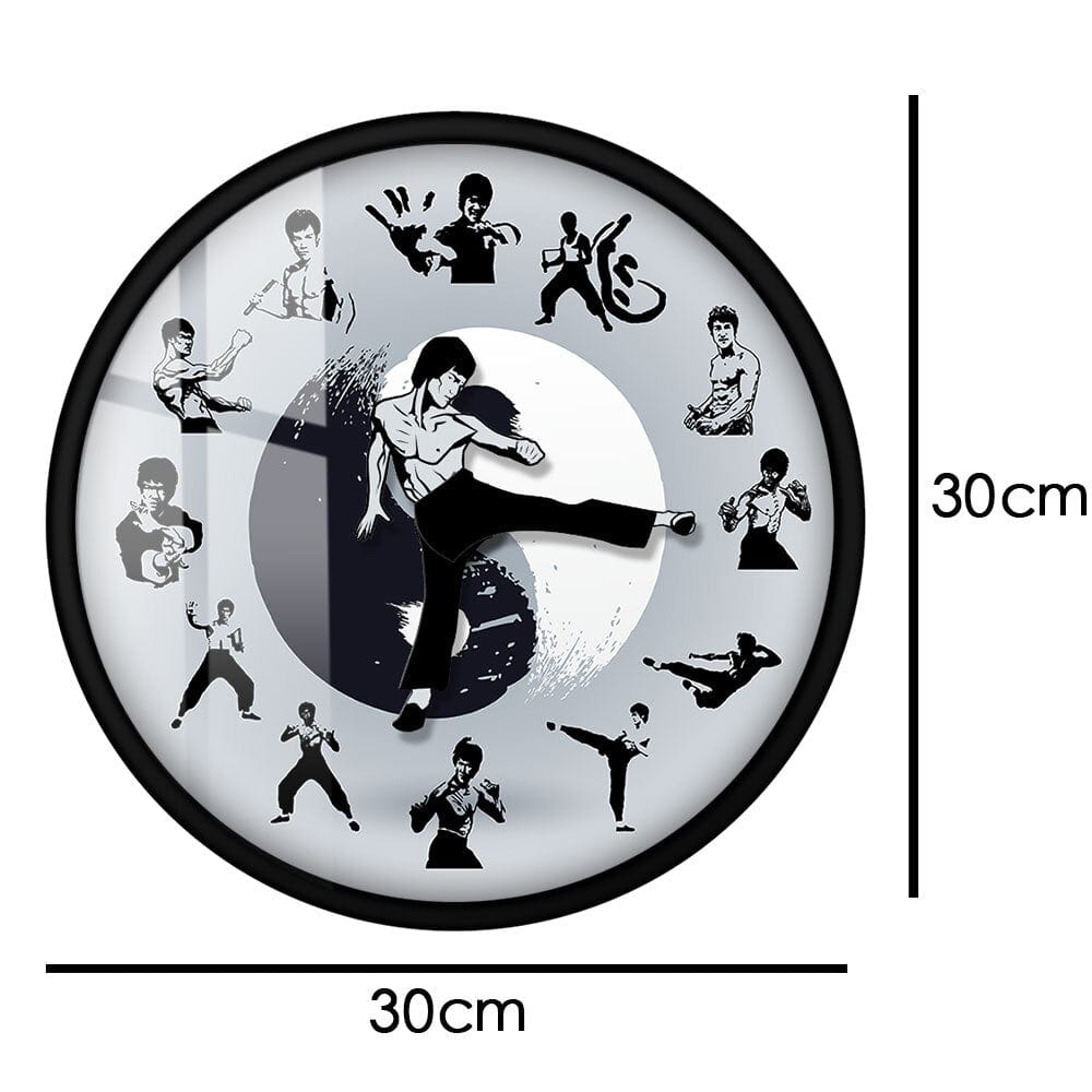 Yin Yang Bruce Lee Kung Fu Wall Clock - Homebound Essentials