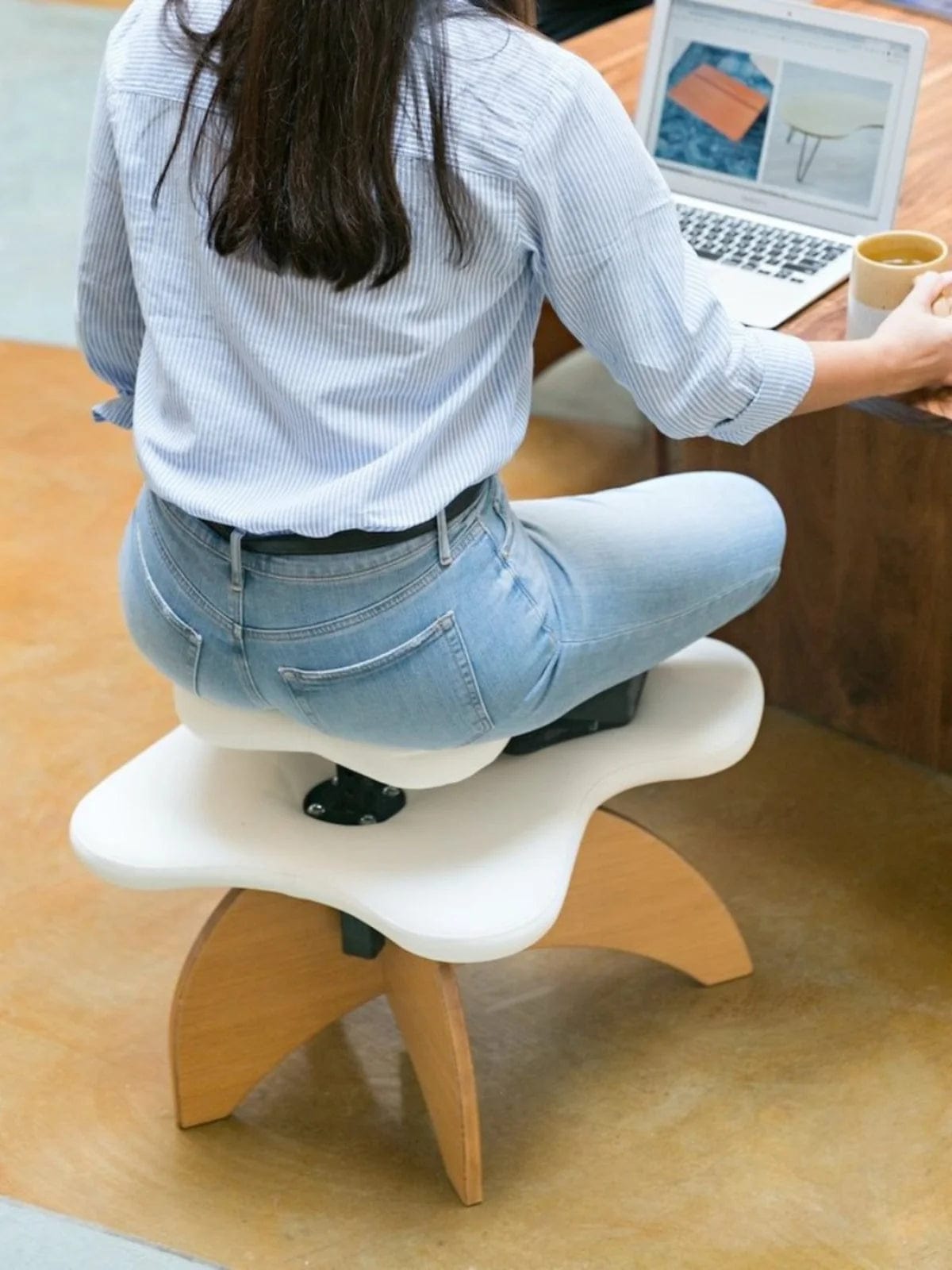 ZenSquat: Ergonomic Kneeling Chair - Enhance Posture | Productivity | Ideal for Yoga Lovers | Fitness Enthusiasts, Back, Leg Pain Relief, Meditation | Home Office Desk Chair - Homebound Essentials